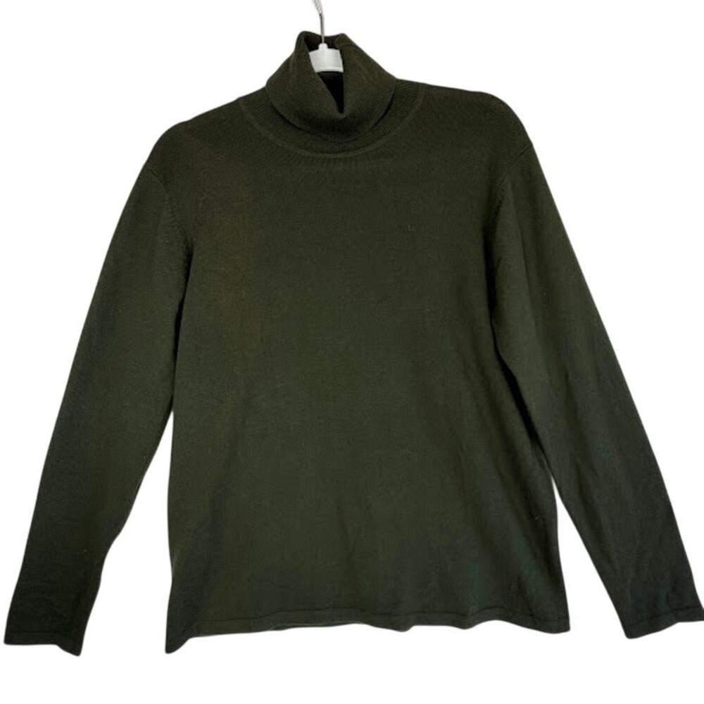 Vintage Lauren Ralph Lauren‎ Merino Wool Blend Turtleneck Sweater Olive Green L